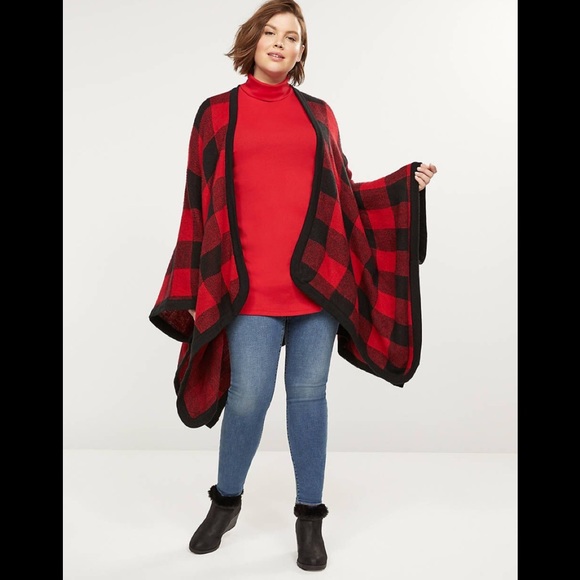 🆕NEW! Oversized Buffalo Plaid Poncho Overpiece - Picture 5 of 16